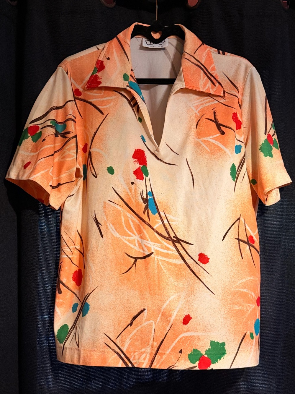 VTG Ru’gi ‘Rygy’ Miami FL Tropical Button Up Dart Collar Shirt M